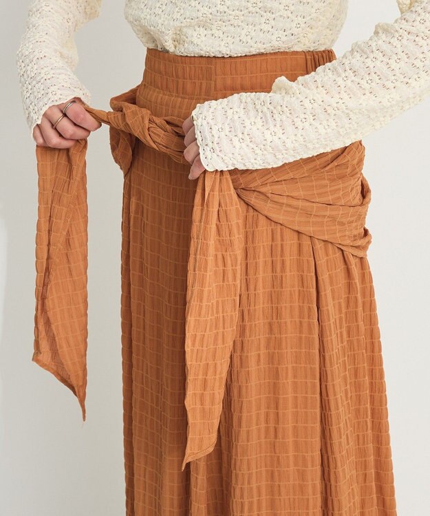 CRAFT STANDARD BOUTIQUE ツイストベルトフレアスカート Orange
