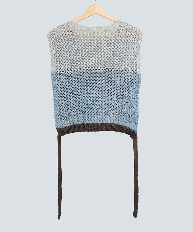 COQ STRATA 和紙ショート丈ベスト スカイブルー