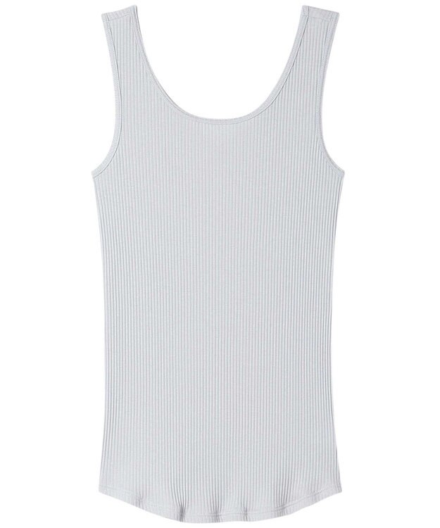 une nana cool 綿100% リブ編みコットン タンクトップ GY