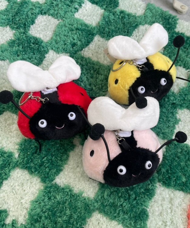 WEGO ふりふりてんとうむしぬいぐるみキーホルダー レッド