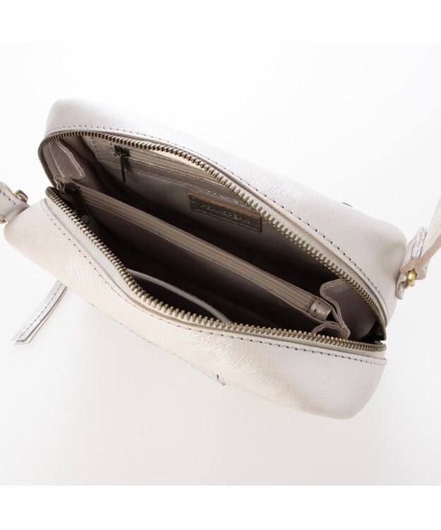 UNBILLION ピークスピーク PEAKSPEAK / 牛革パッチワークスクエアショルダー シルバー