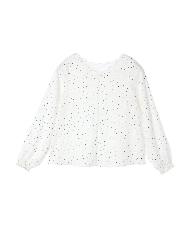 earth music&ecology スカラップブラウス Dot