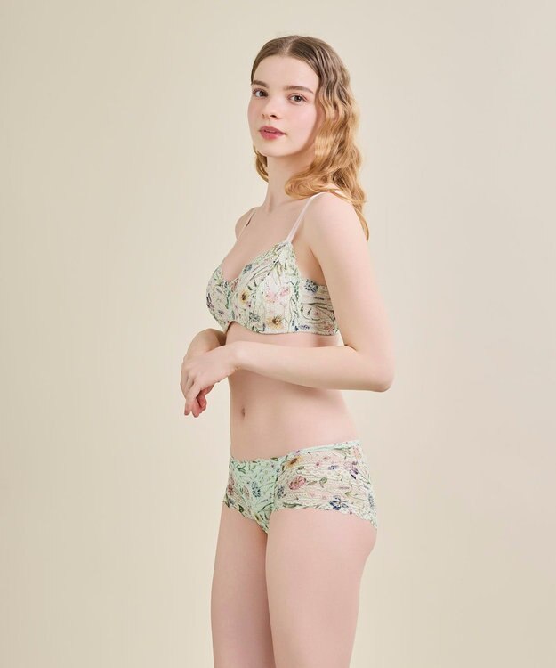 une nana cool 【リニューアル】364ブラ レース MADE WITH LIBERTY FABRIC クリアグリーン