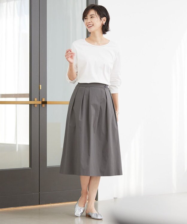 J.PRESS LADIES L 【接触冷感・UVケア】 スムースジャージー カットソー ホワイト系