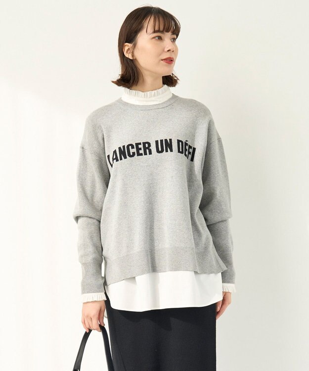 UNFILO フリルネックシャツ オフ