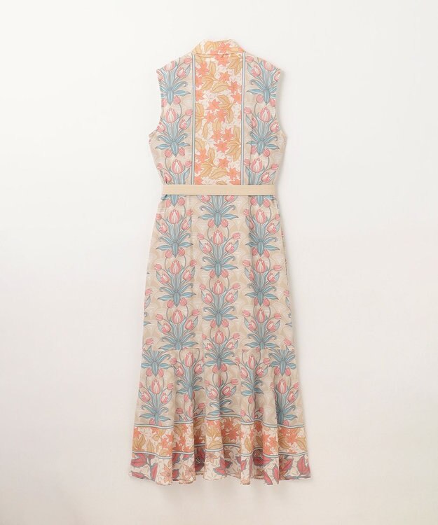 GRACE CONTINENTAL サラサストライププリントワンピース ベージュ