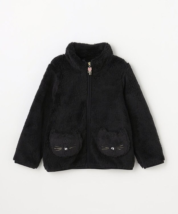 ANY KIDS 【ドッキング可能】ネコボアブルゾン クロネコ