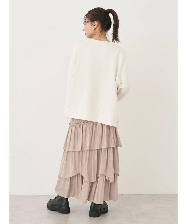 earth music&ecology サイドボタンダンボールプルオーバー Ivory