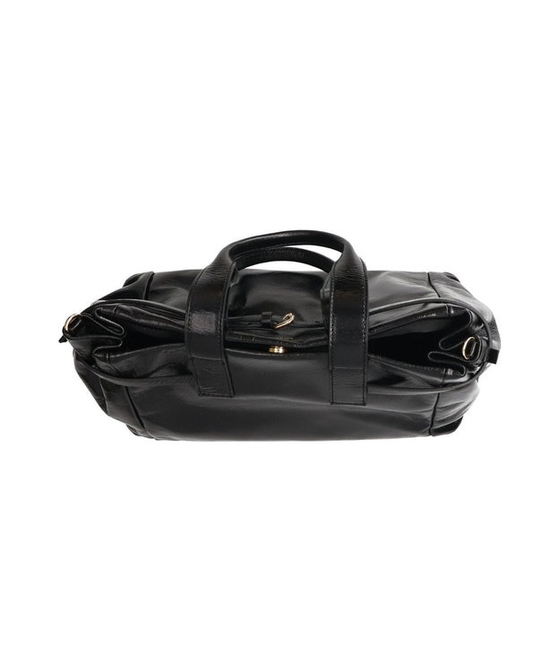 INTER-CHAUSSURES 【CHRISTIAN VILLA】ミディアムサイズレザーハンドバッグ ブラック