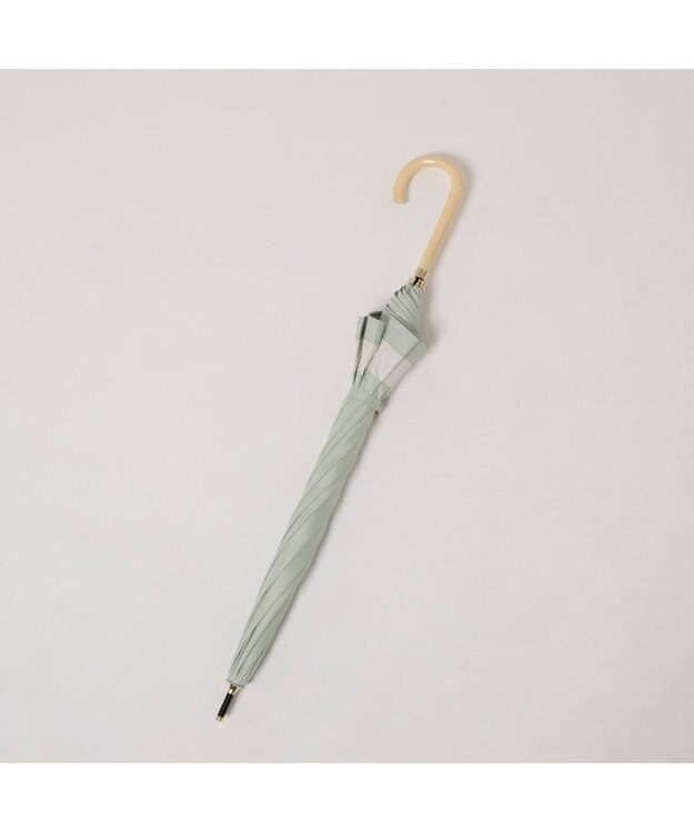 UNBILLION カシュネ cachenez / 【晴雨兼用】【日傘】UV カット率99％以上 PU切り継ぎボーダーバルーンショートパラソル グリーン