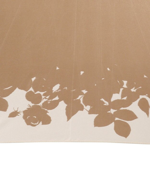 MOONBAT LANVIN COLLECTION 長傘 リーフ サテンプリント ジャンプ 耐風 ベージュ