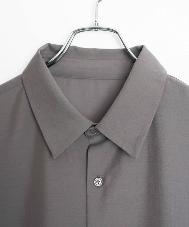 WEGO 【ユニセックス着用ITEM/SMLサイズ展開/冷房対策/紫外線対策】シアーBIGシャツ ダークグレー