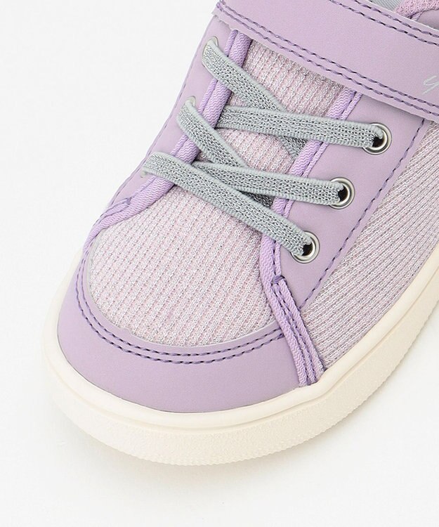 ANY KIDS IFME CALIN バックリボンラメニットスニーカー ラベンダー系