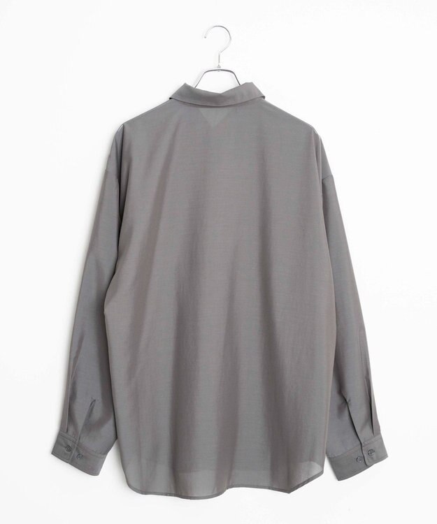 WEGO 【ユニセックス着用ITEM/SMLサイズ展開/冷房対策/紫外線対策】シアーBIGシャツ ダークグレー