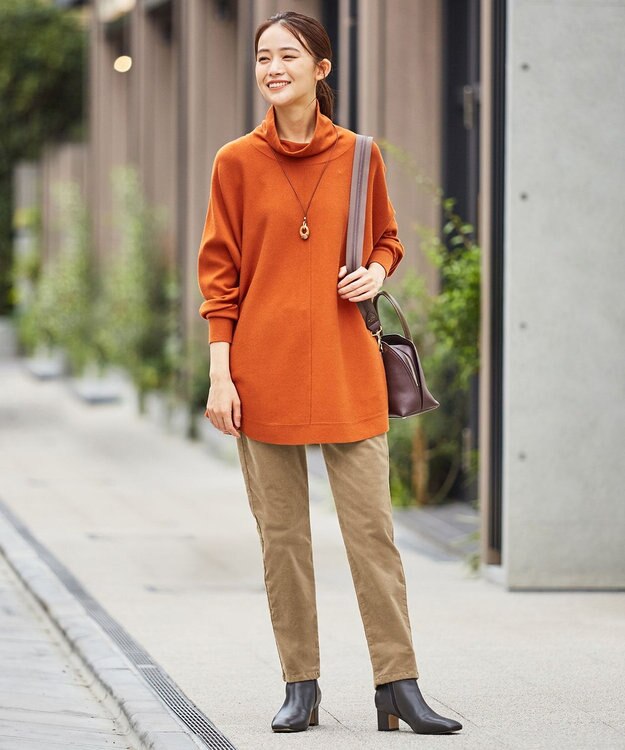 J.PRESS LADIES 【洗える】21ウェルストレッチコーデュロイ パンツ キャメル系