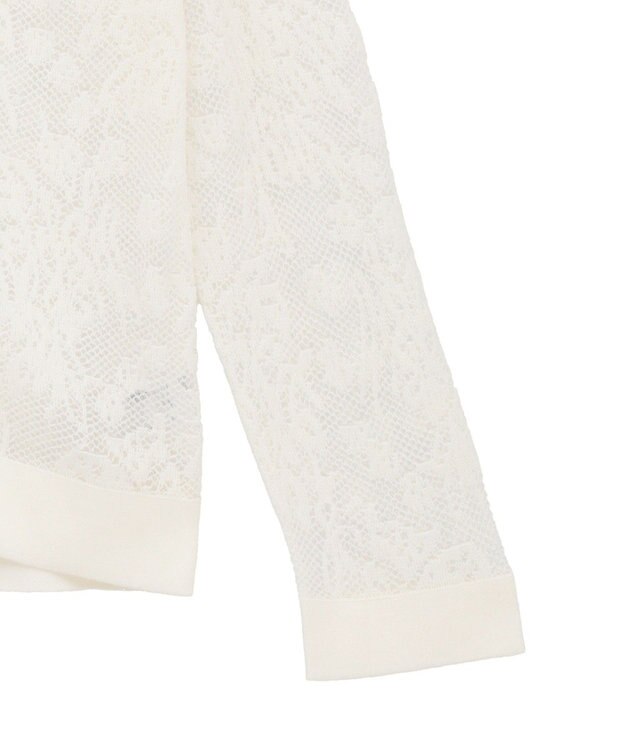 CRAFT STANDARD BOUTIQUE レース編みポロカーディガン White
