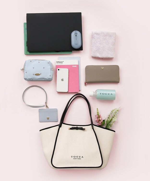 TOCCA 【A4サイズ対応】TRIM RIBBON CANVASTOTE トートバッグ ブラック系