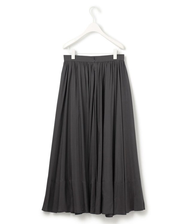 ICB 【洗える】レーヨンシルクローン フレアスカート チャコール系