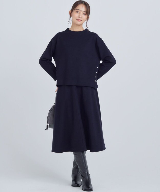 組曲 S 【2SET・WEB限定】ウール混ジャージー セットアップ ネイビー系