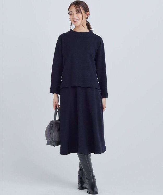 組曲 S 【2SET・WEB限定】ウール混ジャージー セットアップ ネイビー系