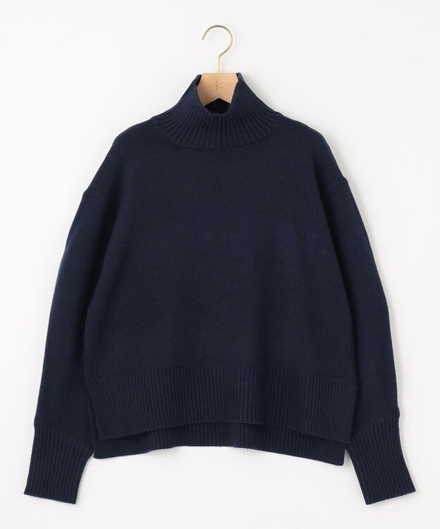 組曲 ウールカシミヤミックス ロールネック ニット ネイビー系