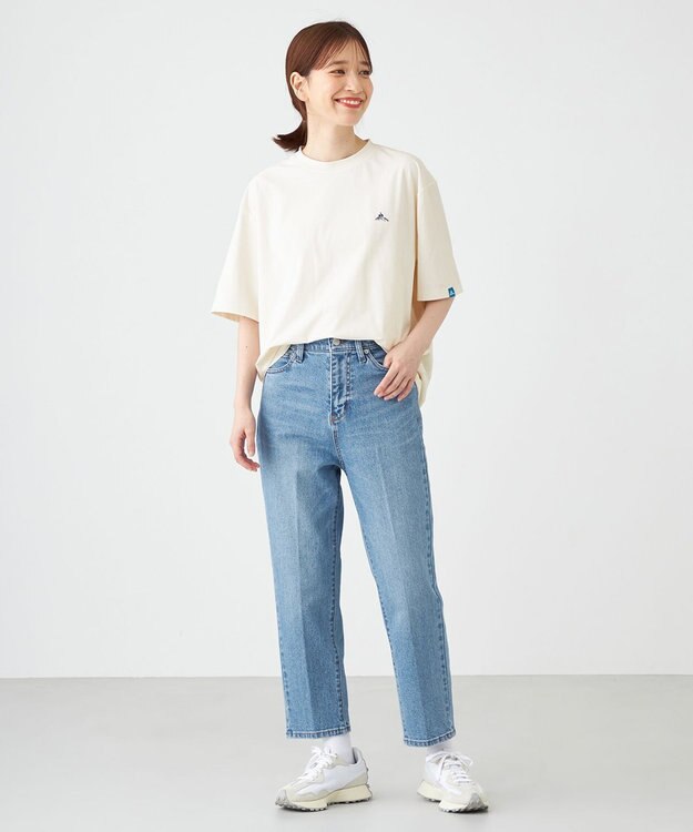 SHARE PARK LADIES センタープレスストレートデニム インディゴ