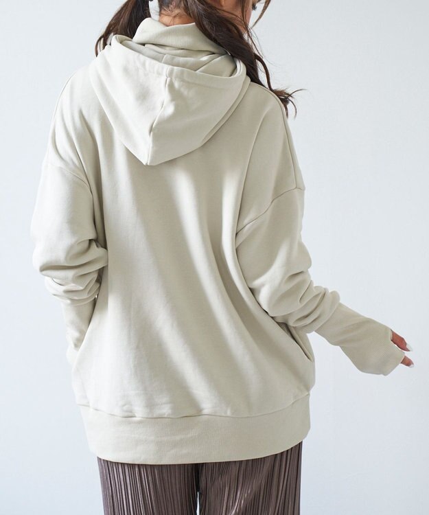 OP／FILA 【OP】ネックウォーマー付き裏毛パーカー グレー