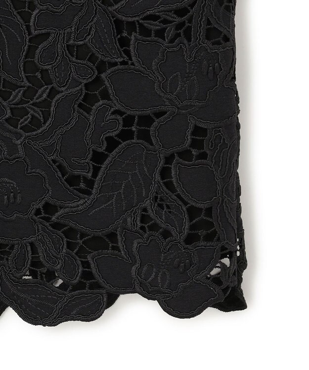 BEIGE， CITRINE / エンブロイダリーレースイージースカート Black