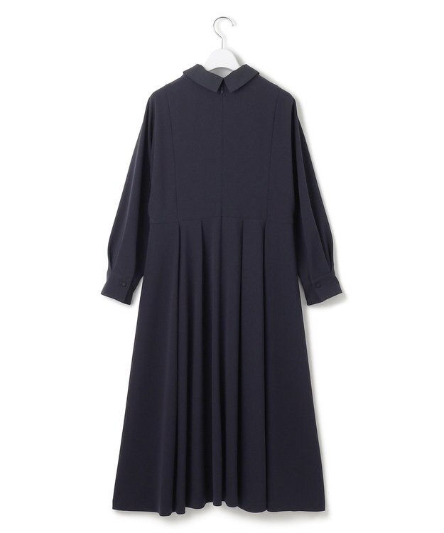 23区 【VERYコラボ】トリアセダブルジョーゼット つけ襟 ボウタイワンピース ネイビー系