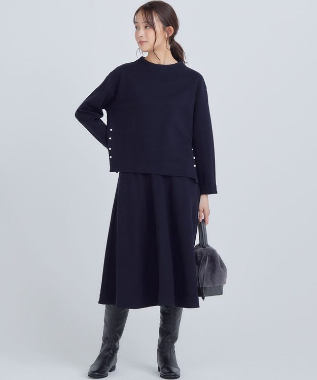 組曲 S 【2SET・WEB限定】ウール混ジャージー セットアップ ネイビー系