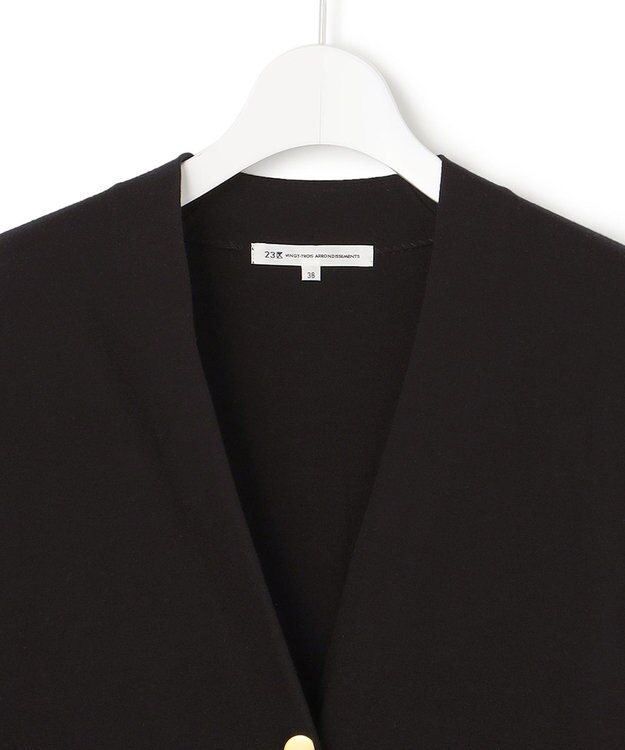 23区 S 【洗える】テンセルストレッチ Vネック カーディガン ブラック系