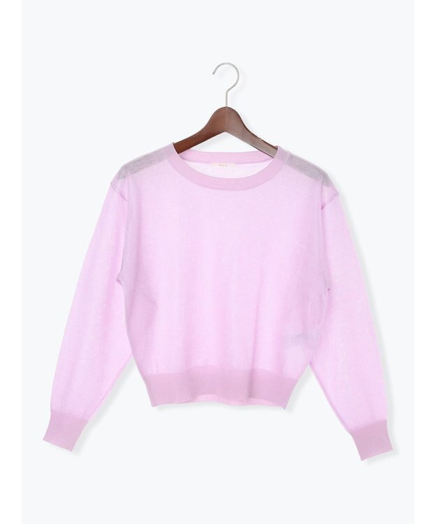 Te chichi シアーレイヤーニット ピンク