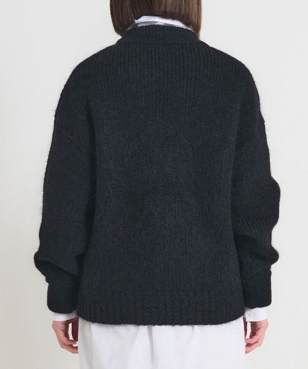 muuc 〈天然素材の上質なモヘヤ〉アルパカモヘヤ畦編みプルオーバー〈日本製〉 ブラック