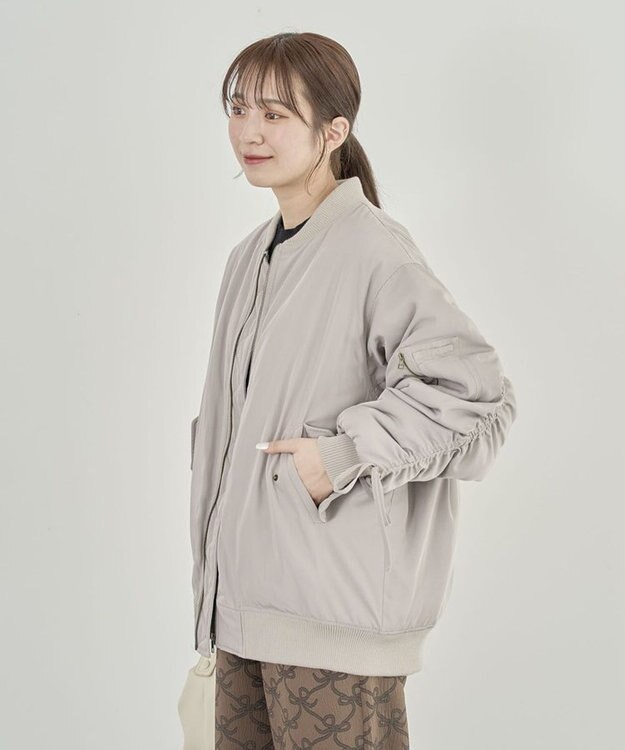 Green Parks ・ｓｗｉｎｇ　ｂｙ　中綿ボリュームスリーブＭＡ－１ Gray Beige