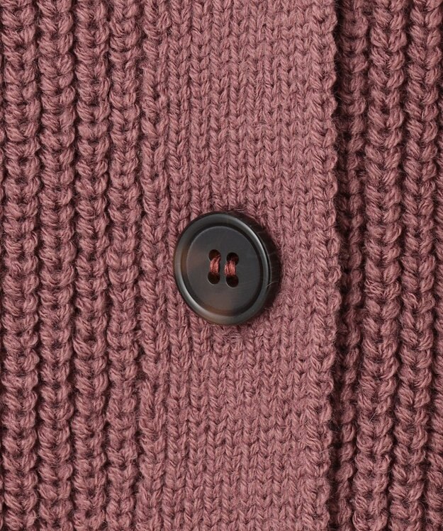 Feroux 【洗える】サイドケーブルバルキー カーディガン ピンク系