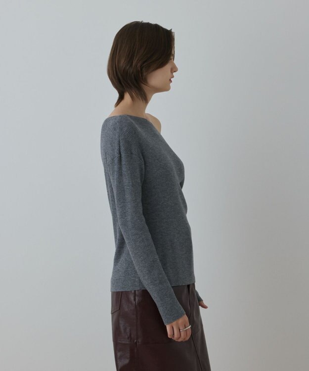 GRACE CONTINENTAL ハイゲージウールニットトップ グレー