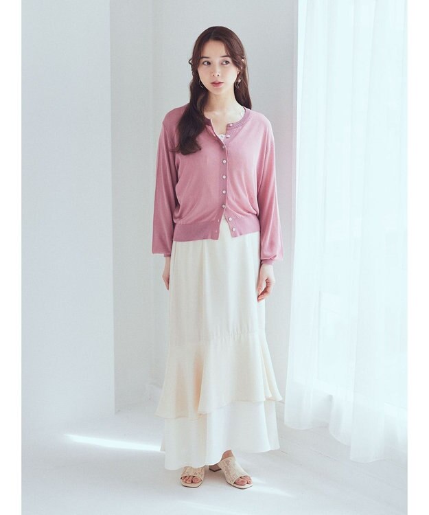 earth music&ecology シアークルーカーディガン Pink