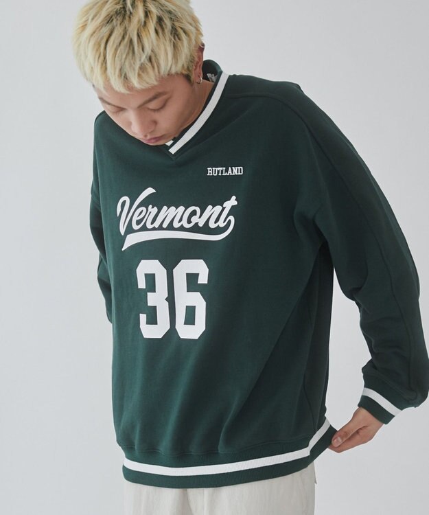 WEGO 【ユニセックス着用ITEM】ナンバリングプルオーバー ダークグリーン