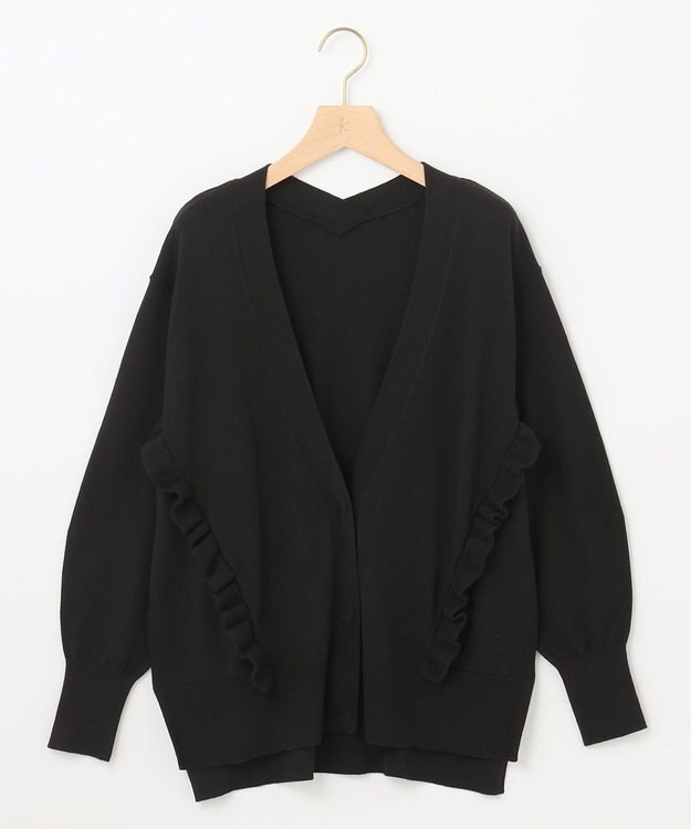 組曲 S 【WEB限定】サイドフリルカーディガン ブラック系