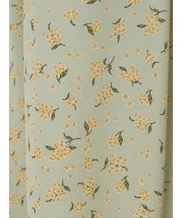 earth music&ecology キンモクセイ柄フレアスカート Green