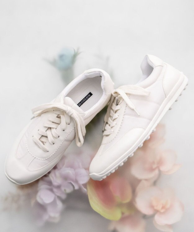 Bridget Birkin 【PARADIS COULEUR】異素材コンビロープロファイルスニーカー アイボリーコンビ