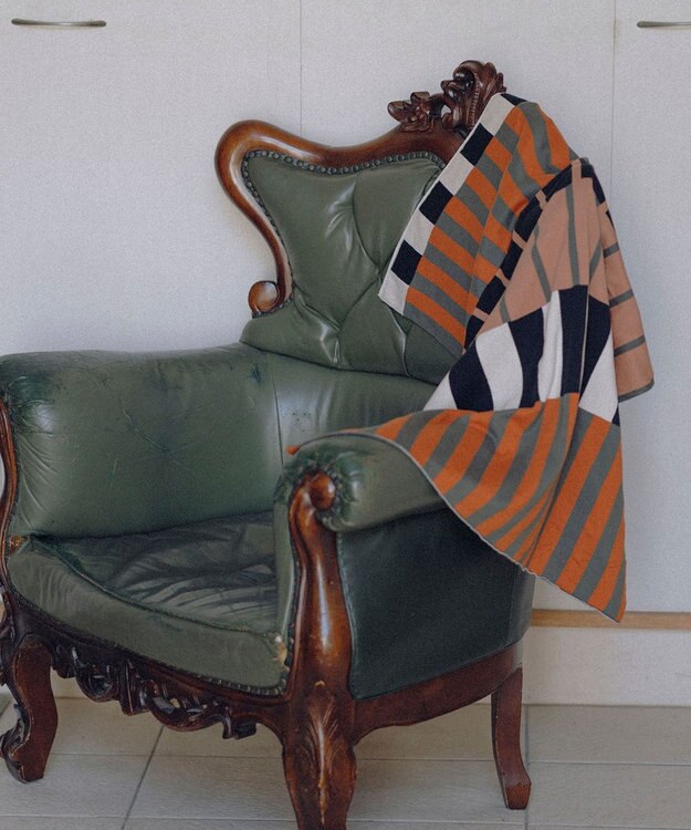 TRICOTE マルチストライプブランケット 87BROWN