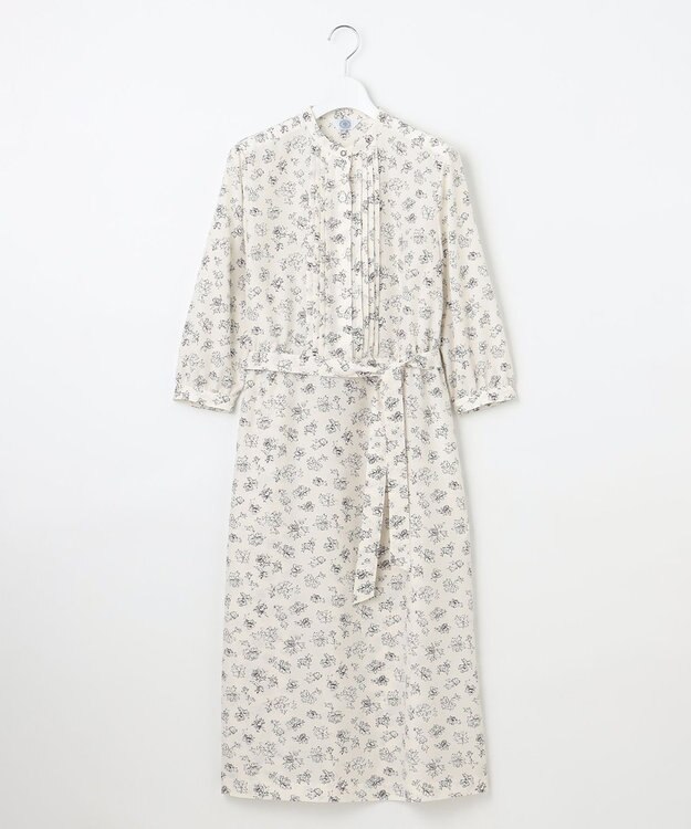 J.PRESS LADIES L 【WEB限定カラーあり・洗える】ラインフラワープリント ワンピース 【WEB限定】アイボリー系