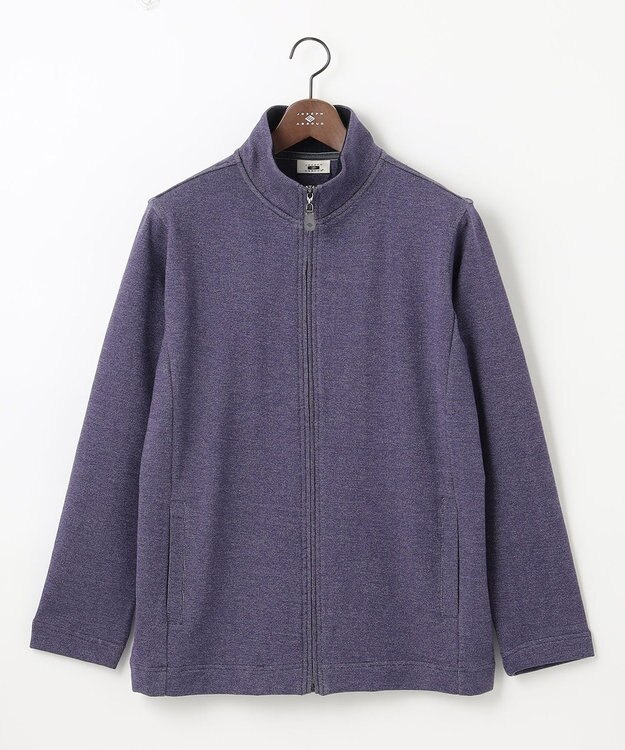 JOSEPH ABBOUD 【オーガニックコットン使用】フルZIPカラー ブルゾン パープル系