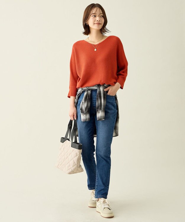 ANY L 【ウエストゴム】ウルトライージースキニーデニム フェードインディゴ