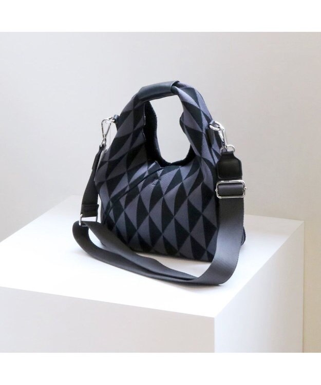 UNBILLION カシュカシュ cachecache ジャガード柄2wayショルダーバッグ GY