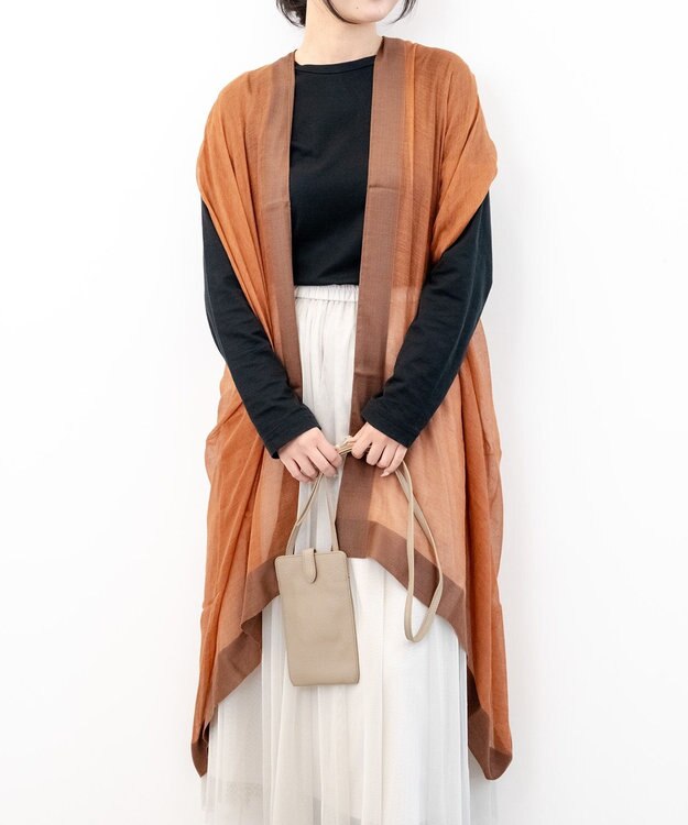 muto frame シルクカシミヤストール frame brown