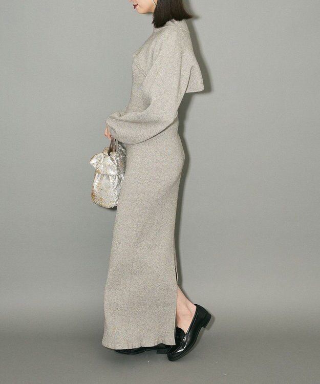 Green Parks ボレロ付ニットワンピース Light Gray