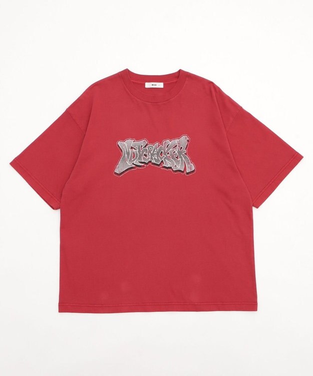 WEGO 【ユニセックス着用ITEM/MLサイズ展開】コンパクトフィットピグメントグラフィックT（SS） レッド