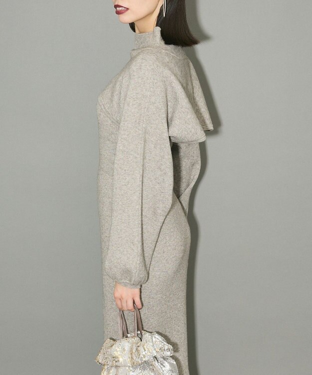 Green Parks ボレロ付ニットワンピース Light Gray
